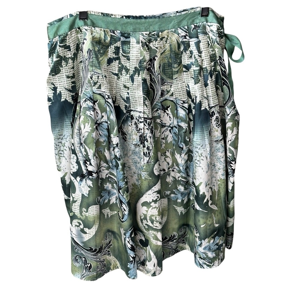 Y2K Vintage Worthington Whimsigoth Skirt Pleated Silky Fleur De Lis Sz 14 Women